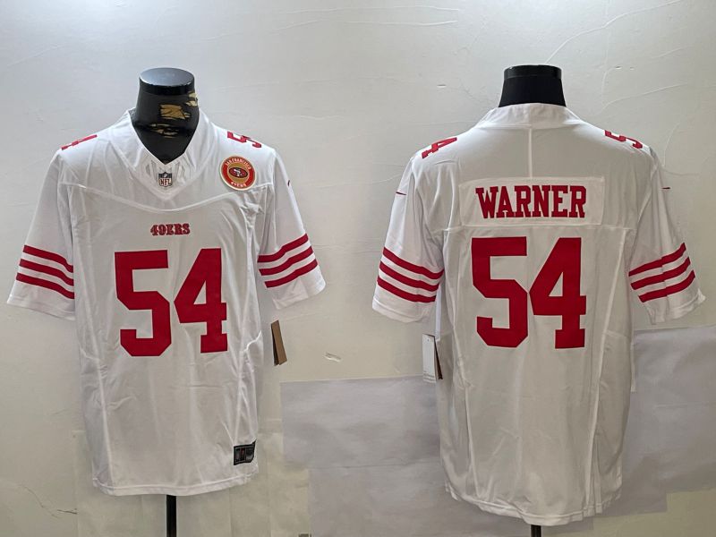 Men San Francisco 49ers #54 Warner White Three generations 2024 Nike Vapor Limited NFL Jersey style 4->san francisco 49ers->NFL Jersey